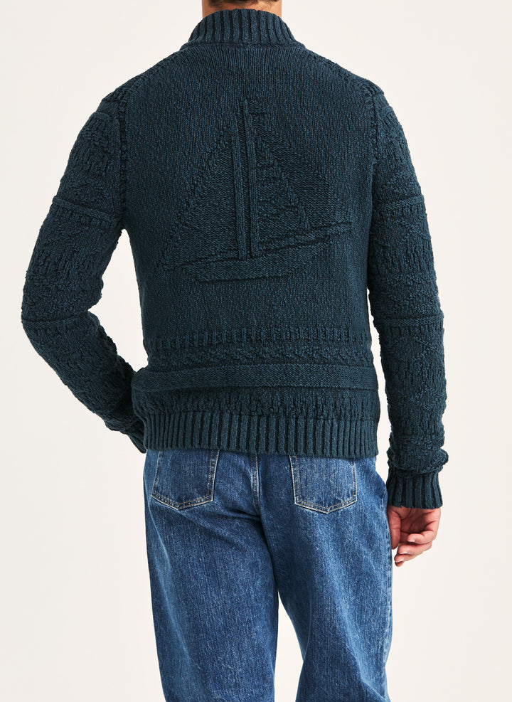 Morris Chatham Knitted Jacket Old Blue