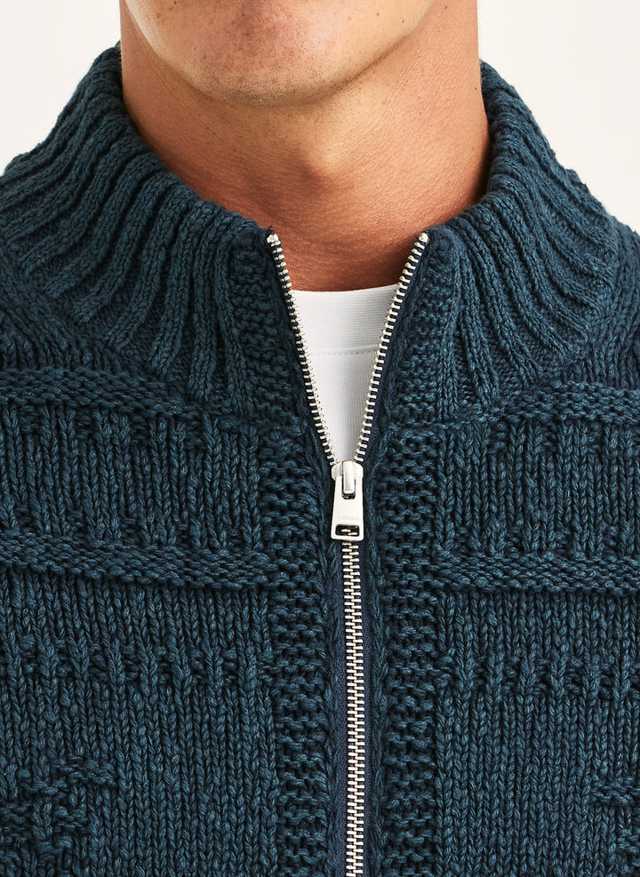 Morris Chatham Knitted Jacket Old Blue