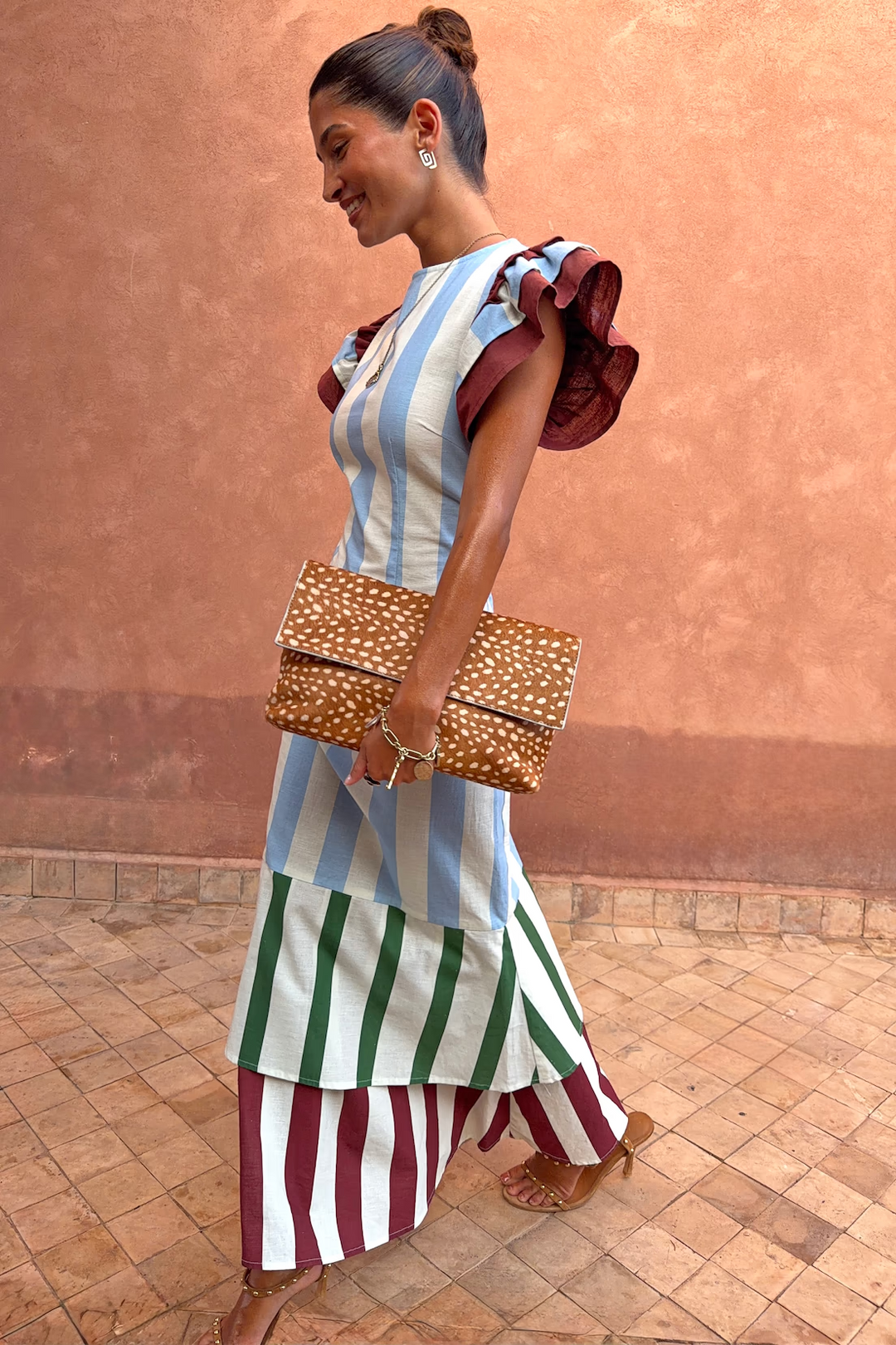 Never Fully Dressed Blue Stripe Alena Midi Dress