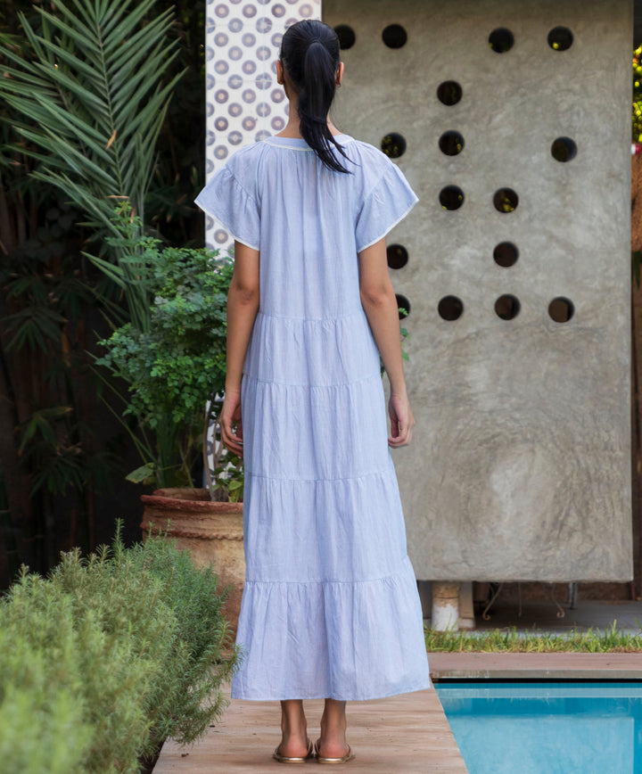 Rose and Rose Camelia Maxi Dress Blue Stripe