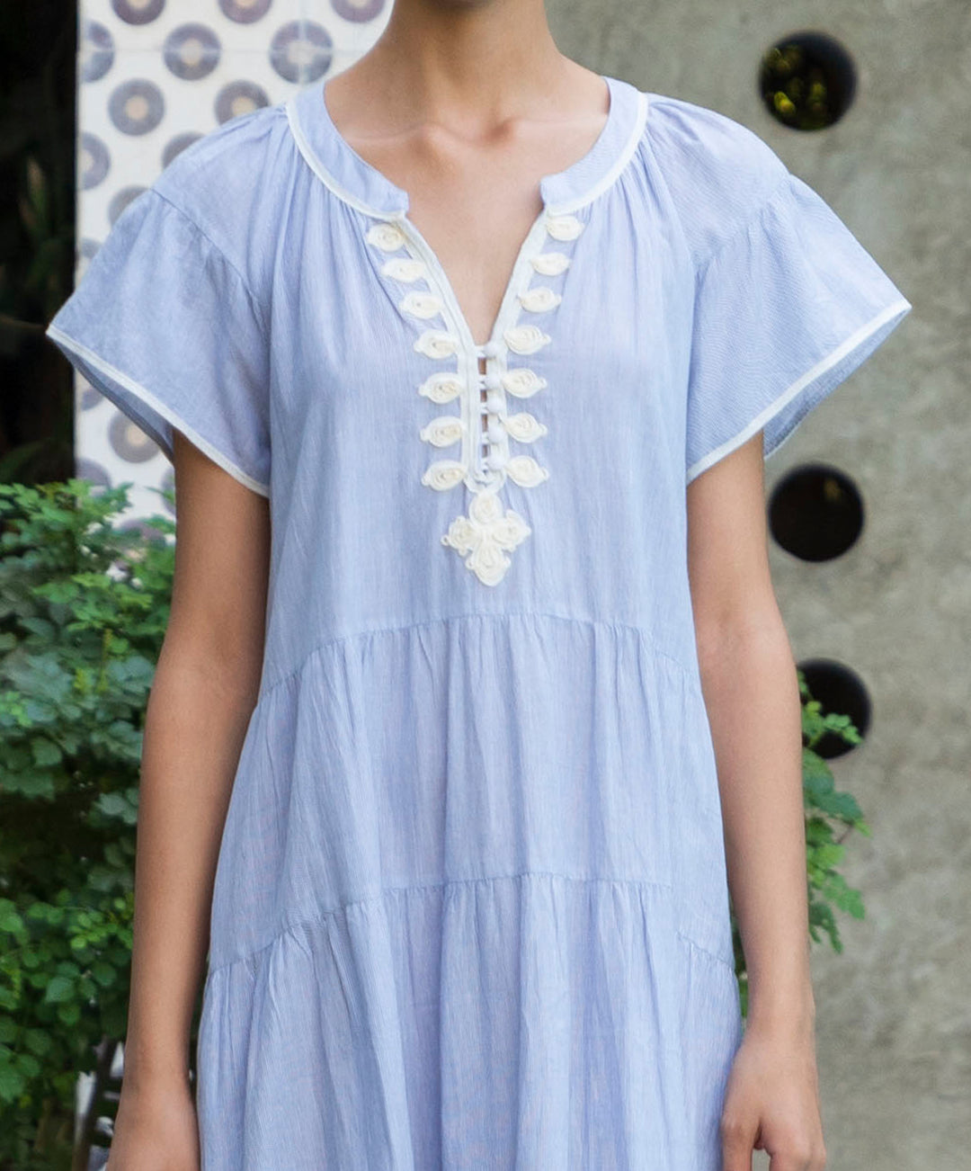 Rose and Rose Camelia Maxi Dress Blue Stripe