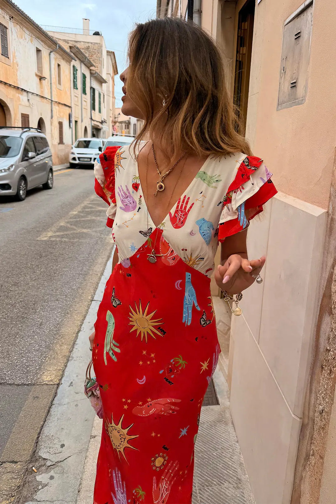 Never Fully Dressed Red Celestial Midi Dress