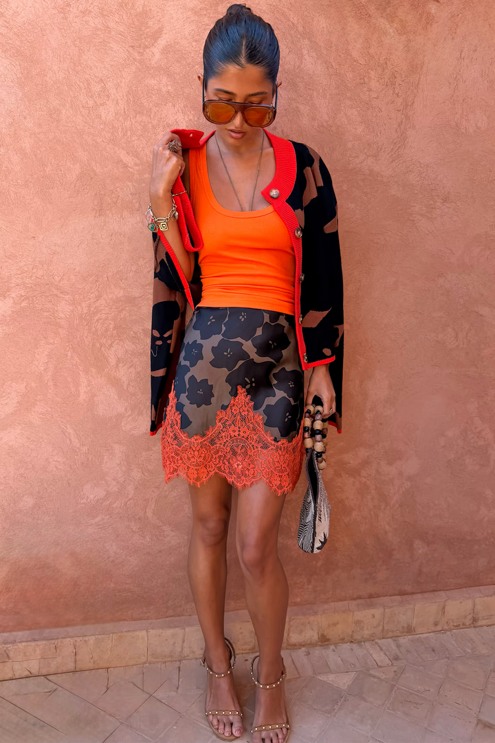Never Fully Dressed Coral Scoop Neck Rib Tank