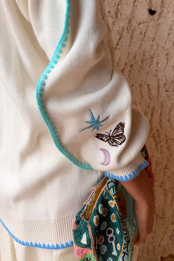 Never Fully Dressed Cream Celestial Martha Cardigan