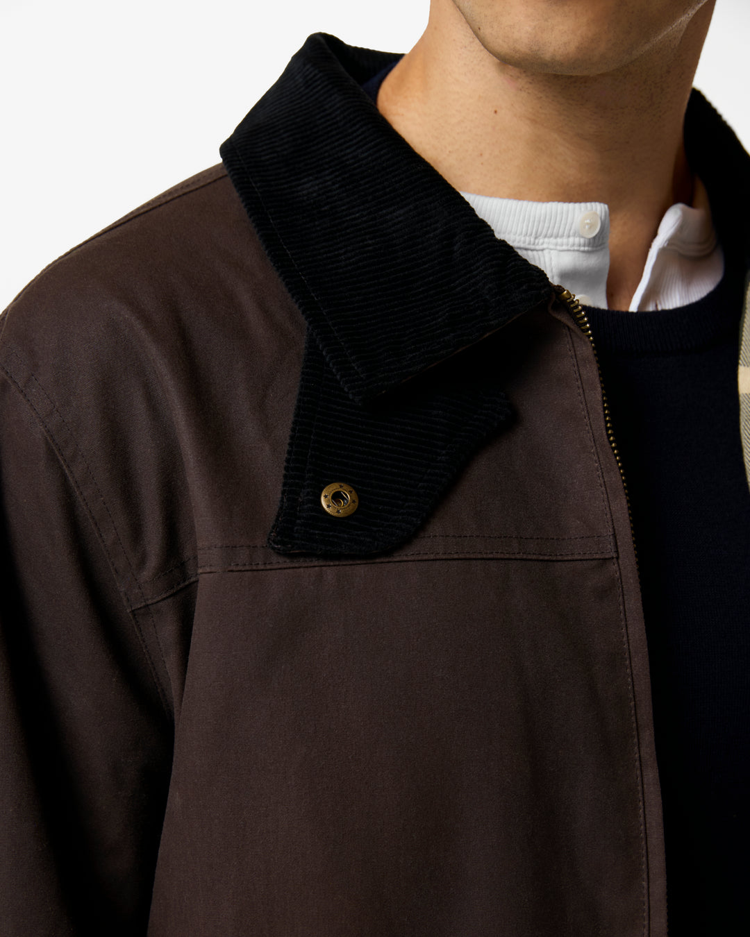 DUGGAN OVERSIZED WAXED JACKET CHOCOLATE BROWN