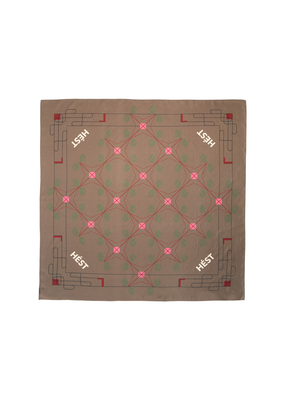 Hést ELIZA Silk Scarf Small Dark Earth