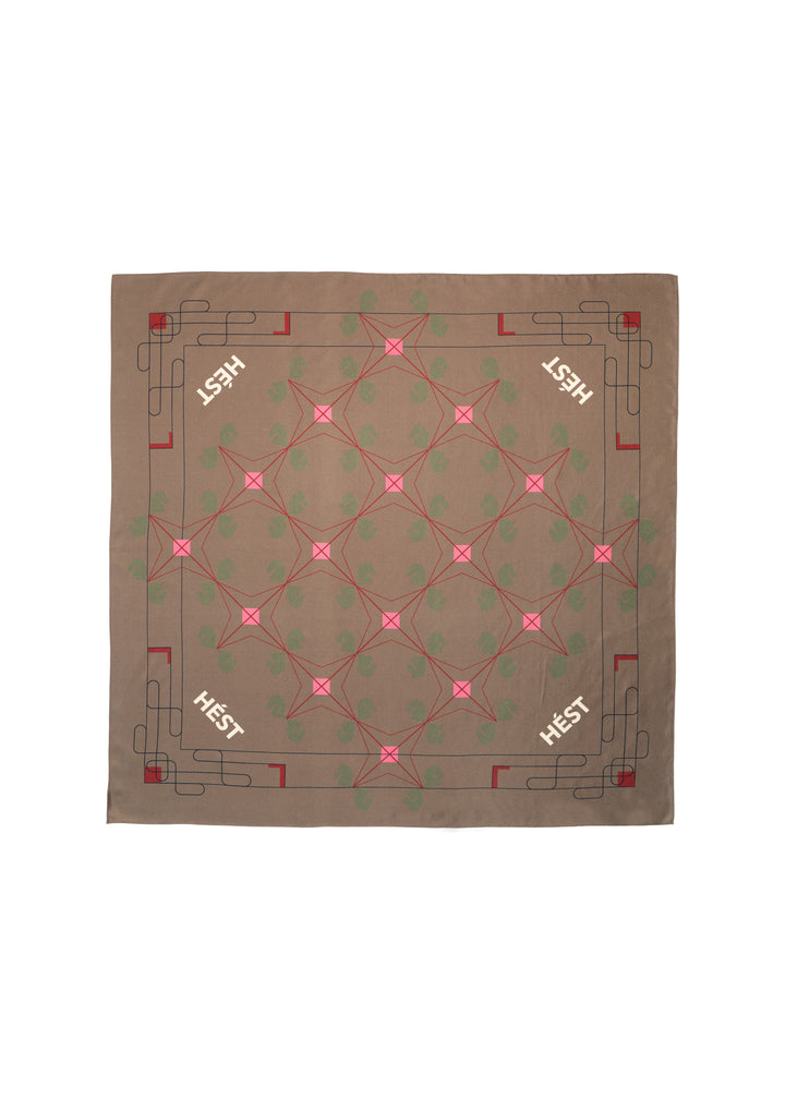 Hést ELIZA Silk Scarf Small Dark Earth