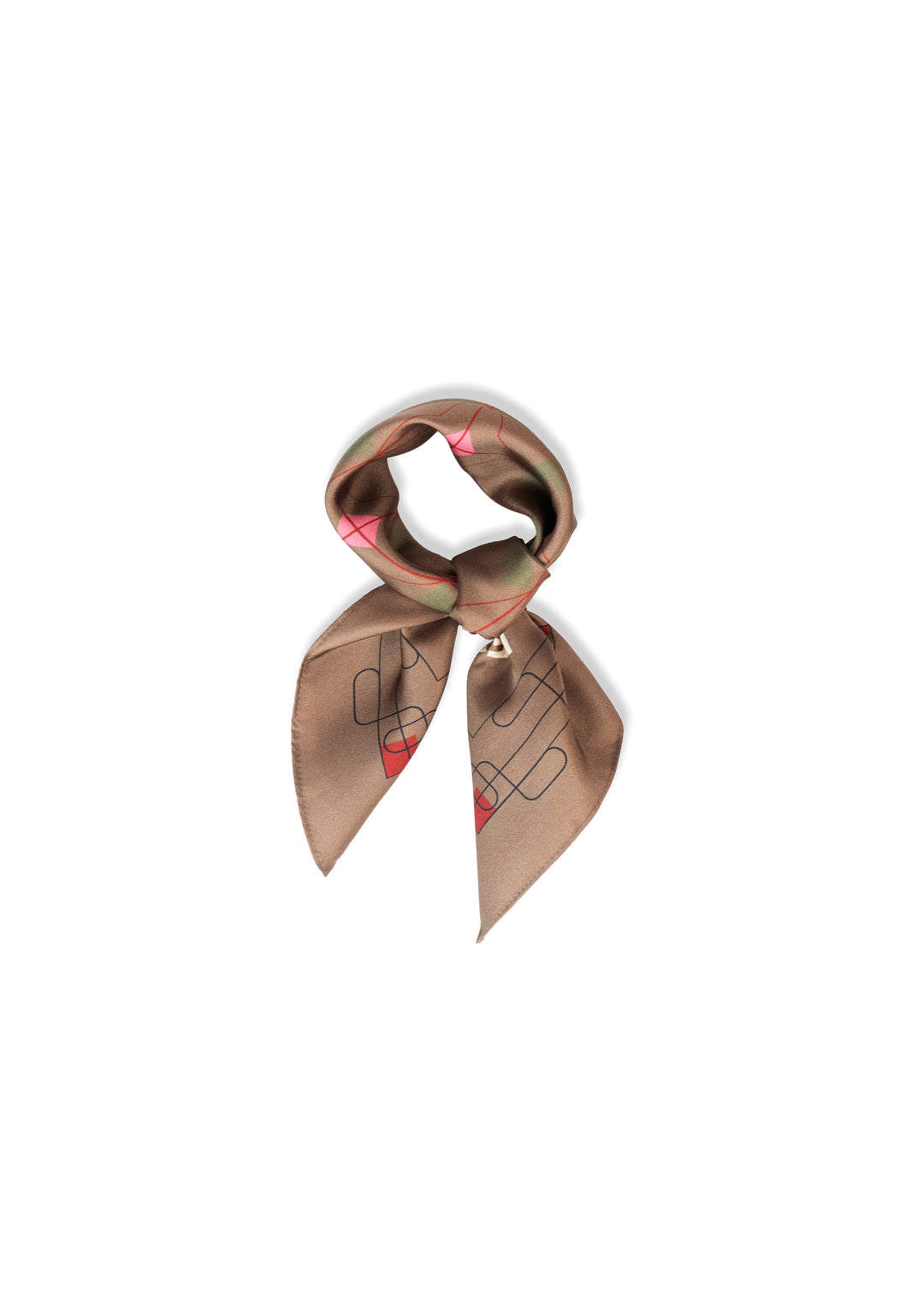 Hést ELIZA Silk Scarf Small Dark Earth