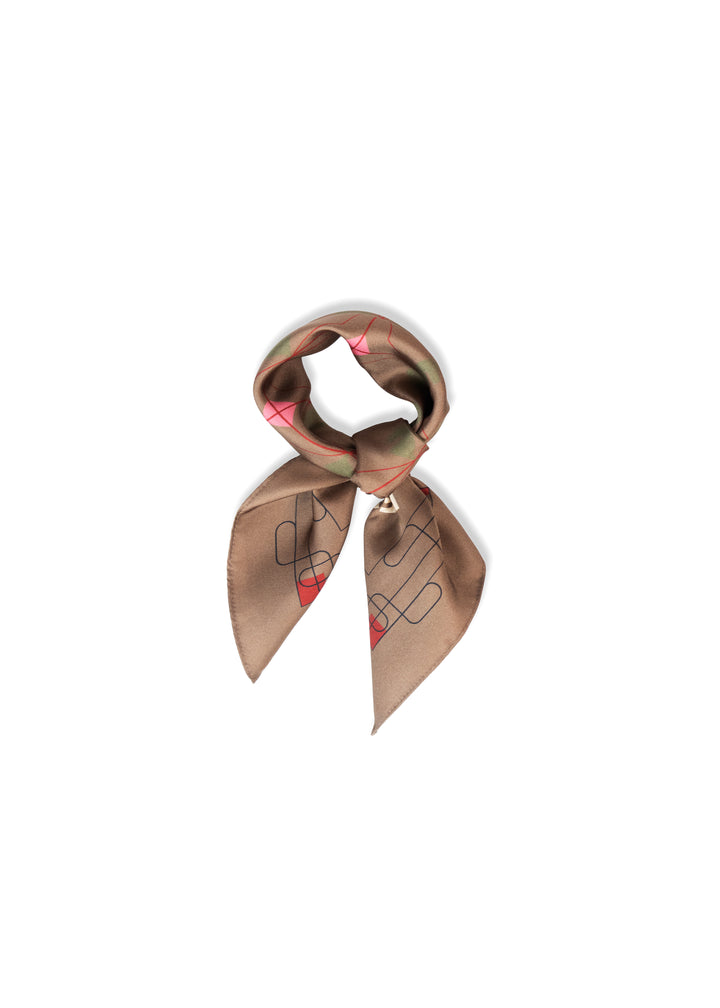 Hést ELIZA Silk Scarf Small Dark Earth