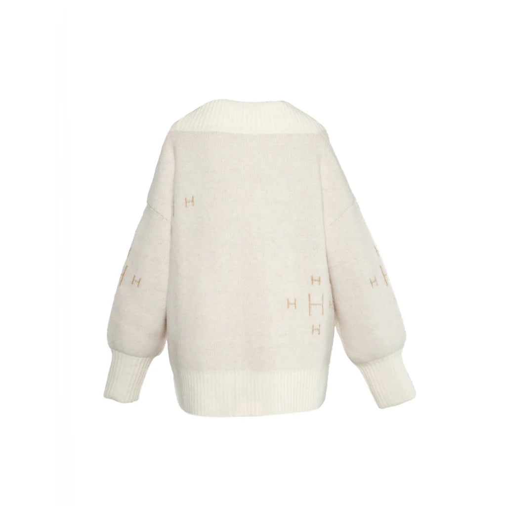 HÉST FAM V-NECK SWEATER WHITE