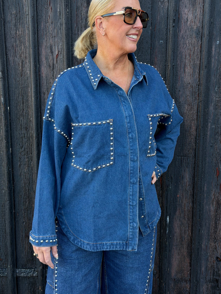 miss goodlife Denim Blouse Studs
