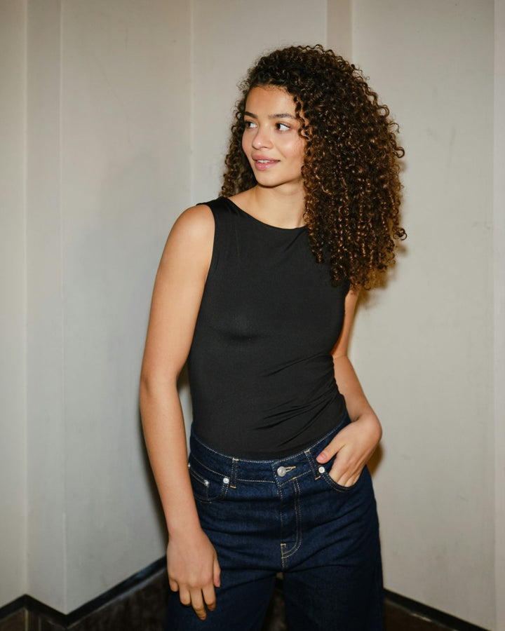 Neo Noir ditty Jersey Top Black