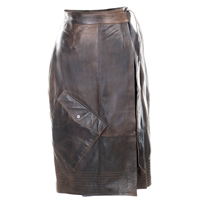 GABBY Leather Wrap Skirt