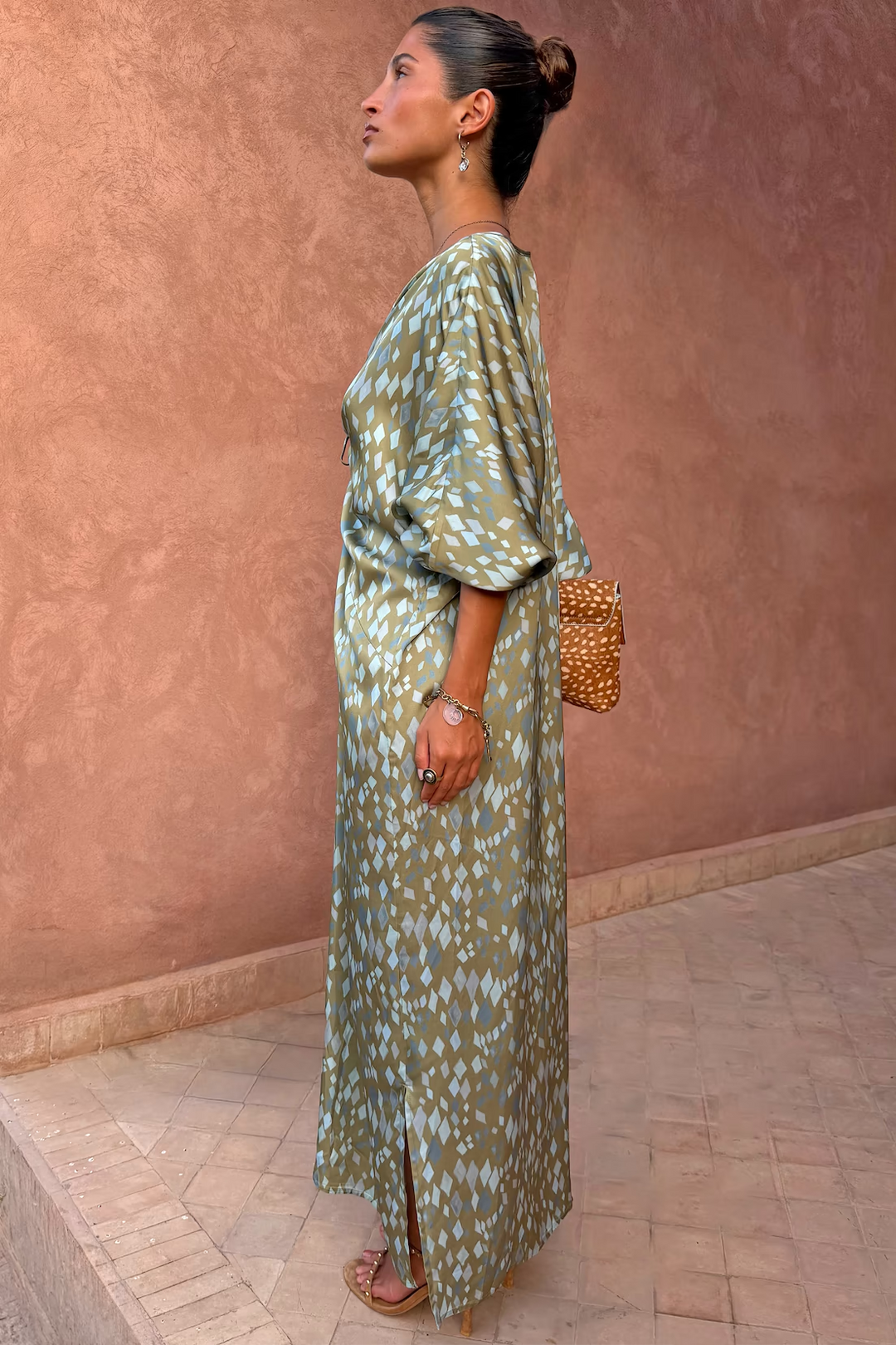 Never Fully Dressed Green Diamond Print Toria Dress