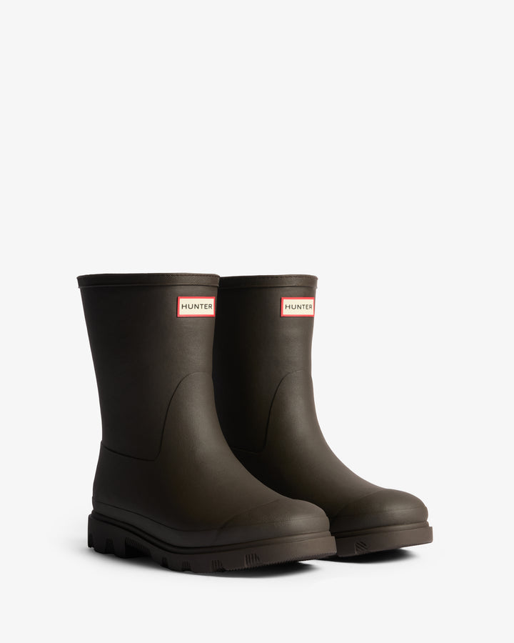 Hunter Unisex Downpour Short Boot Chocolate Brown