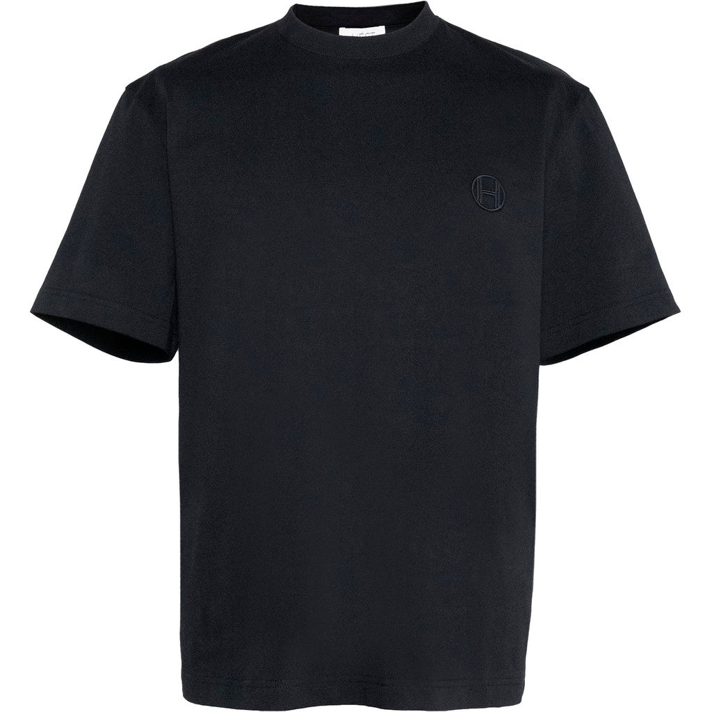 Hést ELMO T-Shirt Chest Small Logo Oversized Jet Black