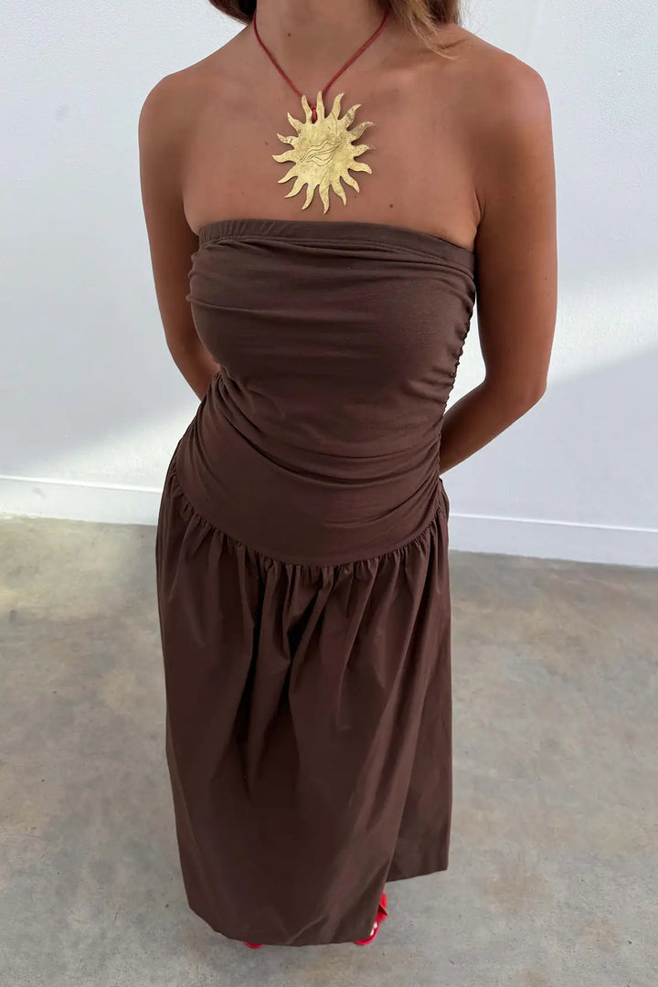 Never Fully Dressed Chocolate Lola Mid-axi Dress