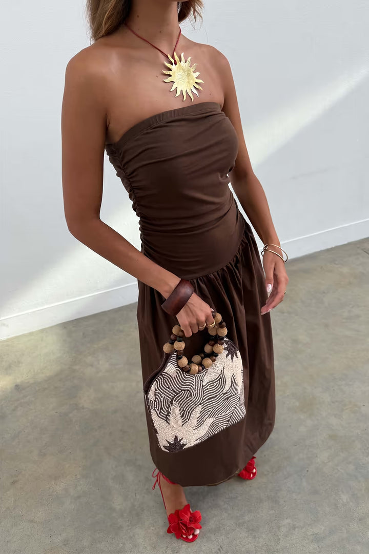 Never Fully Dressed Chocolate Lola Mid-axi Dress