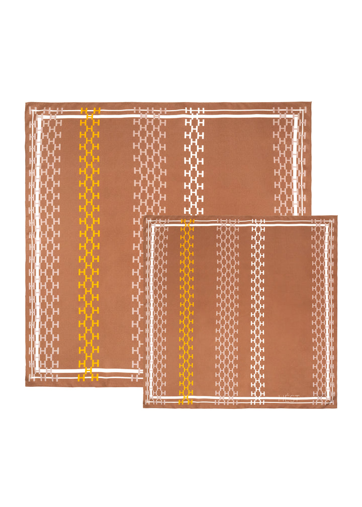 HÉST ISADORA Silk Scarf Large Mocca Mousse