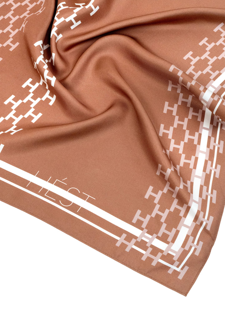 HÉST ISADORA Silk Scarf Small Mocca Mousse