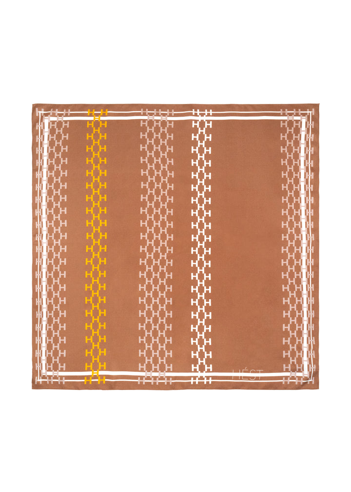 HÉST ISADORA Silk Scarf Large Mocca Mousse