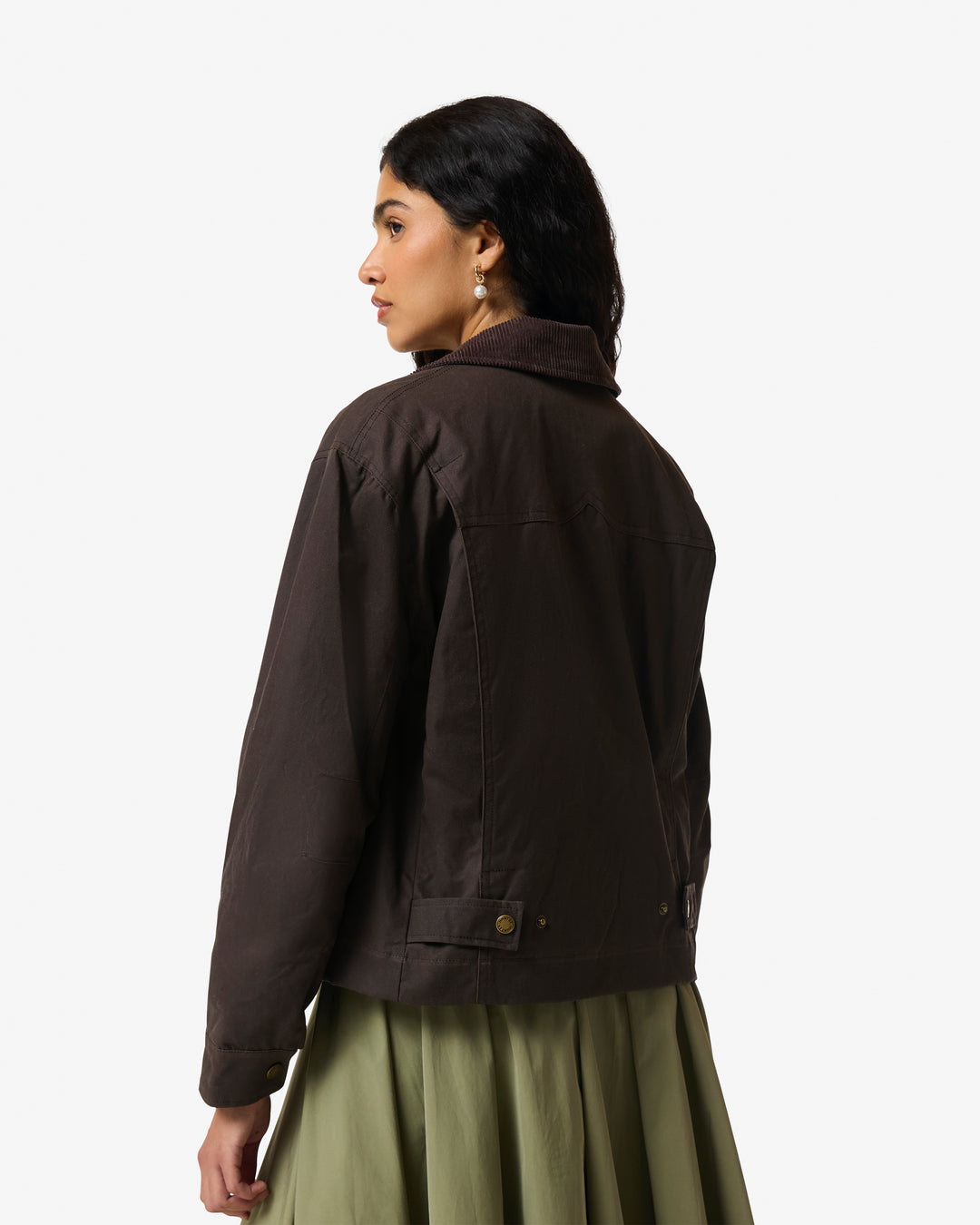 LEITH WAXED JACKET CHOCOLATE BROWN