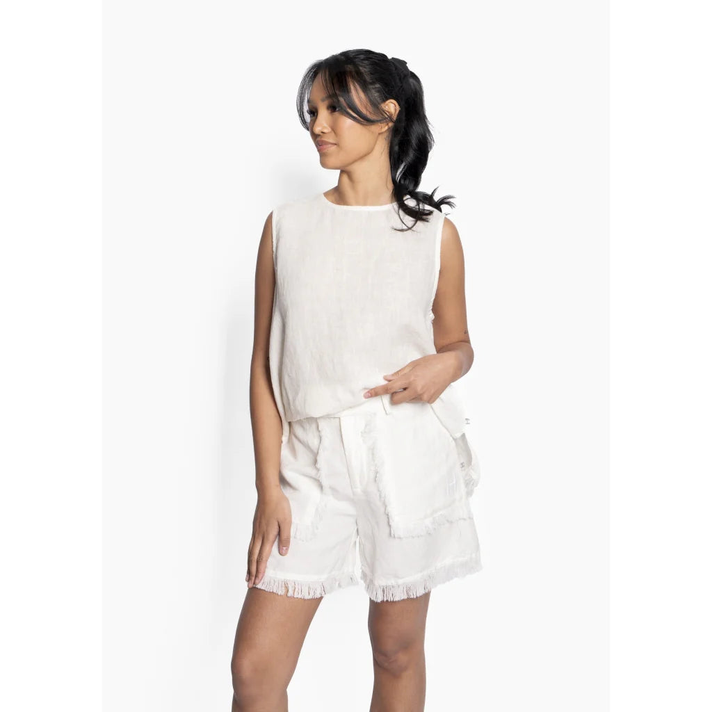 HÉST LILA LINEN TOP WHITE
