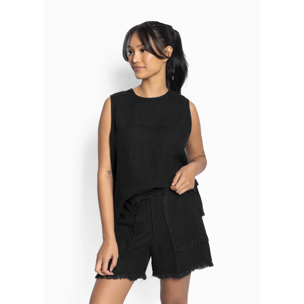 HÉST LILA LINEN SHORTS BLACK