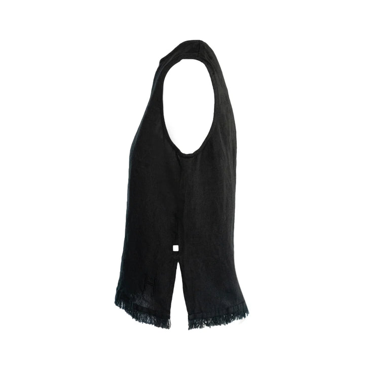 HÉST LILA LINEN TOP BLACK