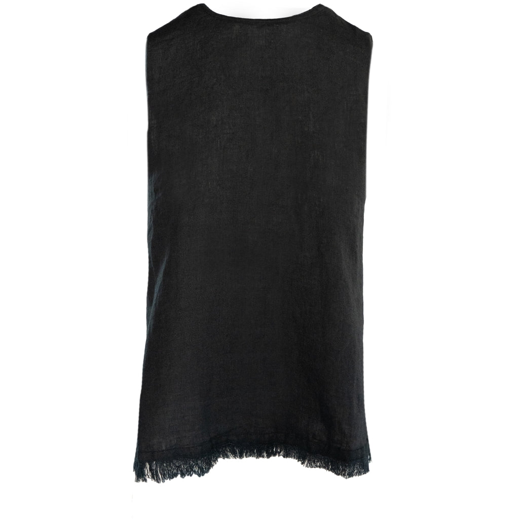 HÉST LILA LINEN TOP BLACK