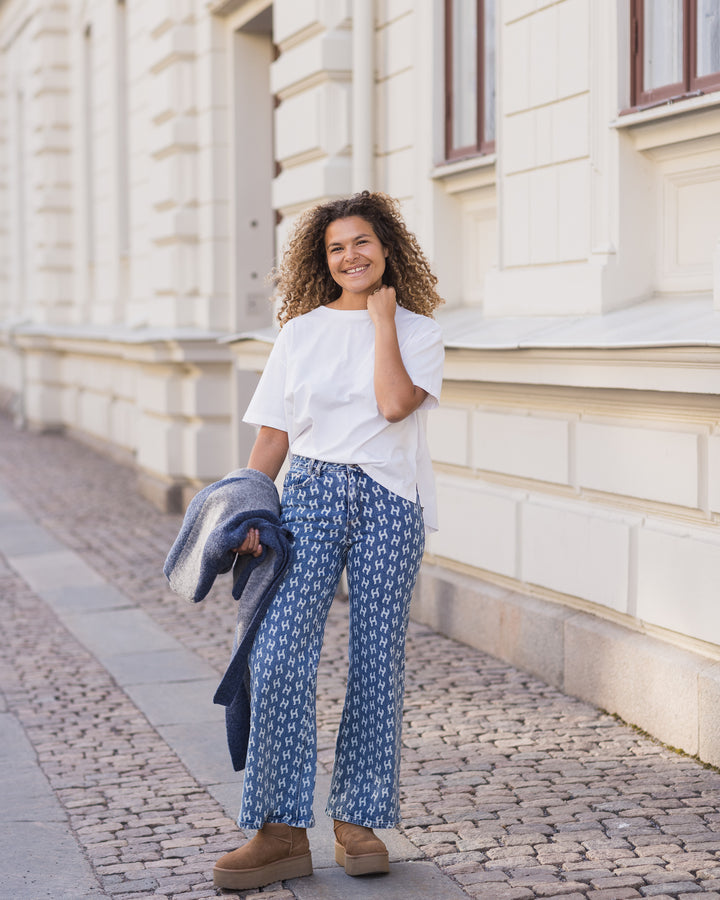 MEGAN WIDE LEG PRINTED JEANS