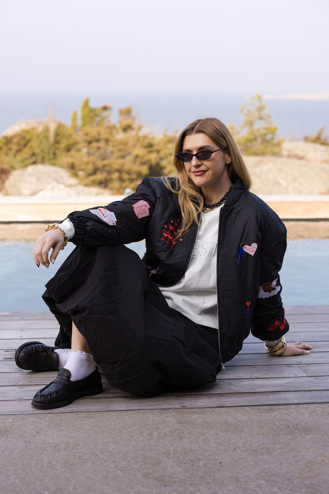 WAUW Mi Amore Bomber Jacket Black