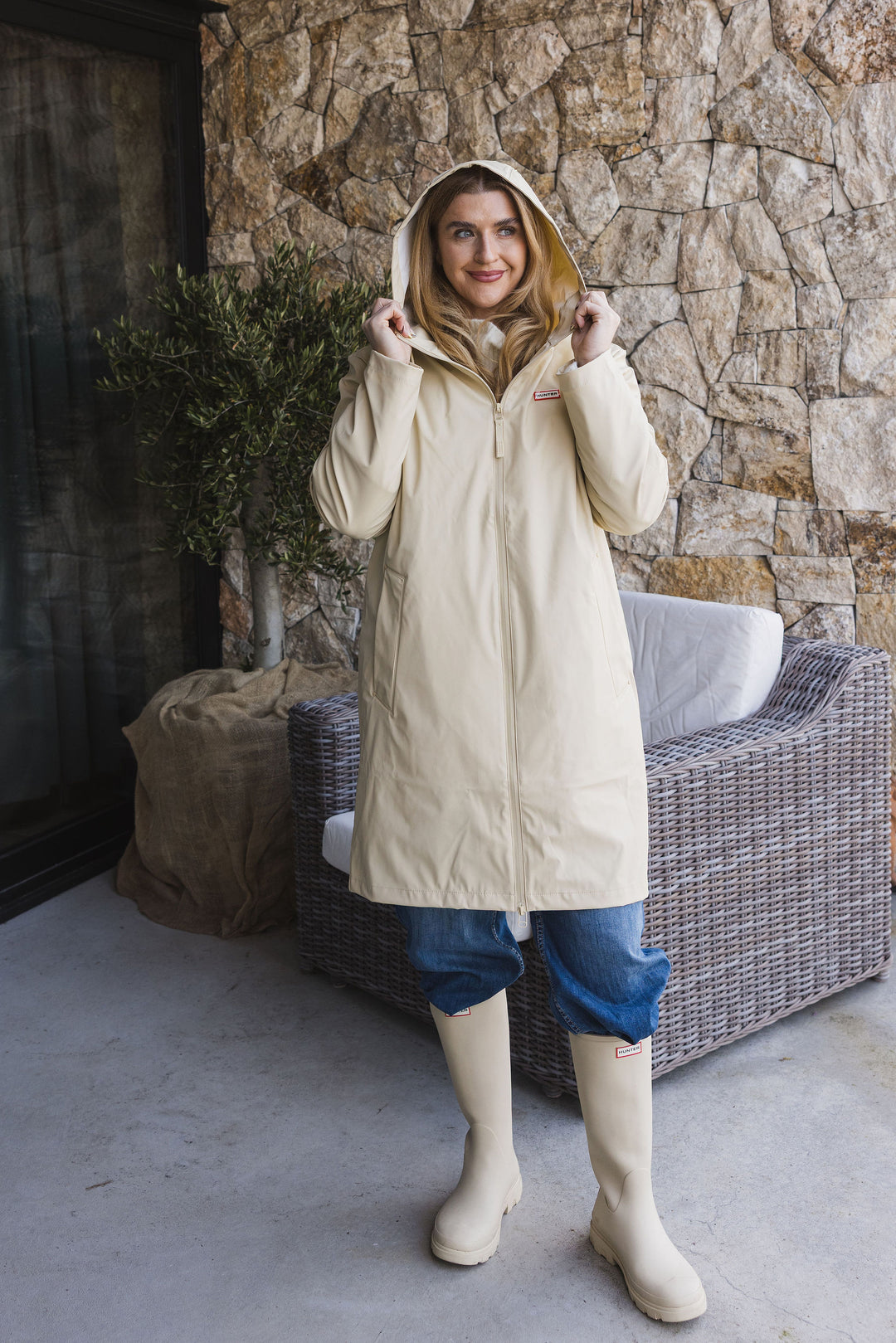 Hunter Andrea Raincoat Gravel