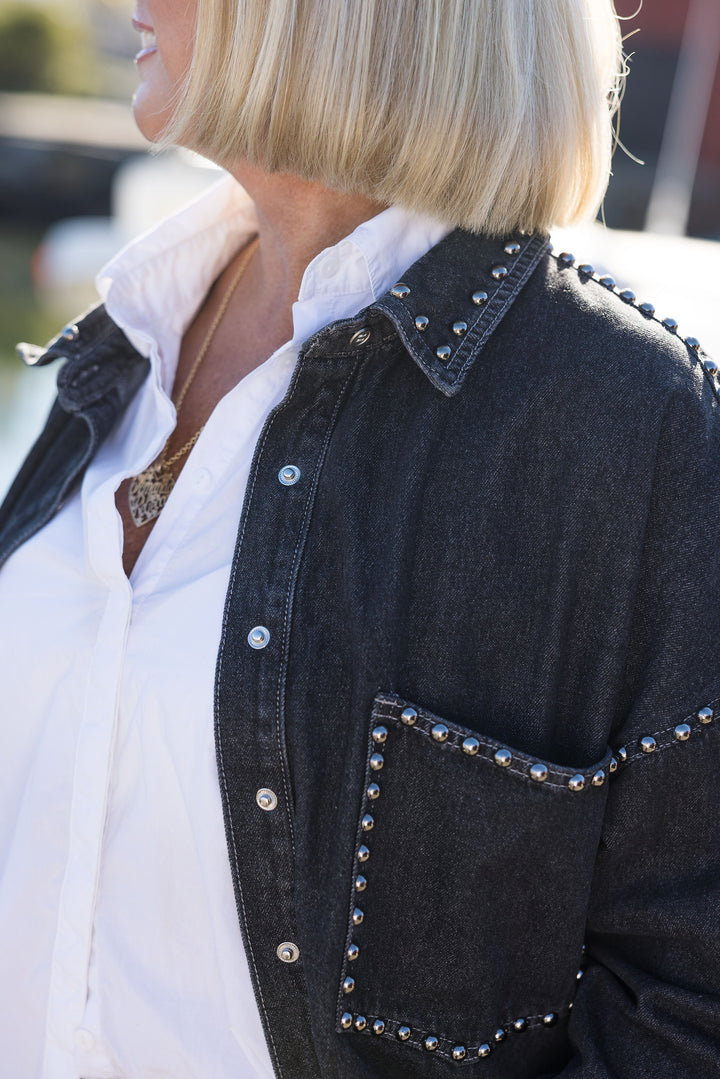miss goodlife Denim Blouse Grey Studs