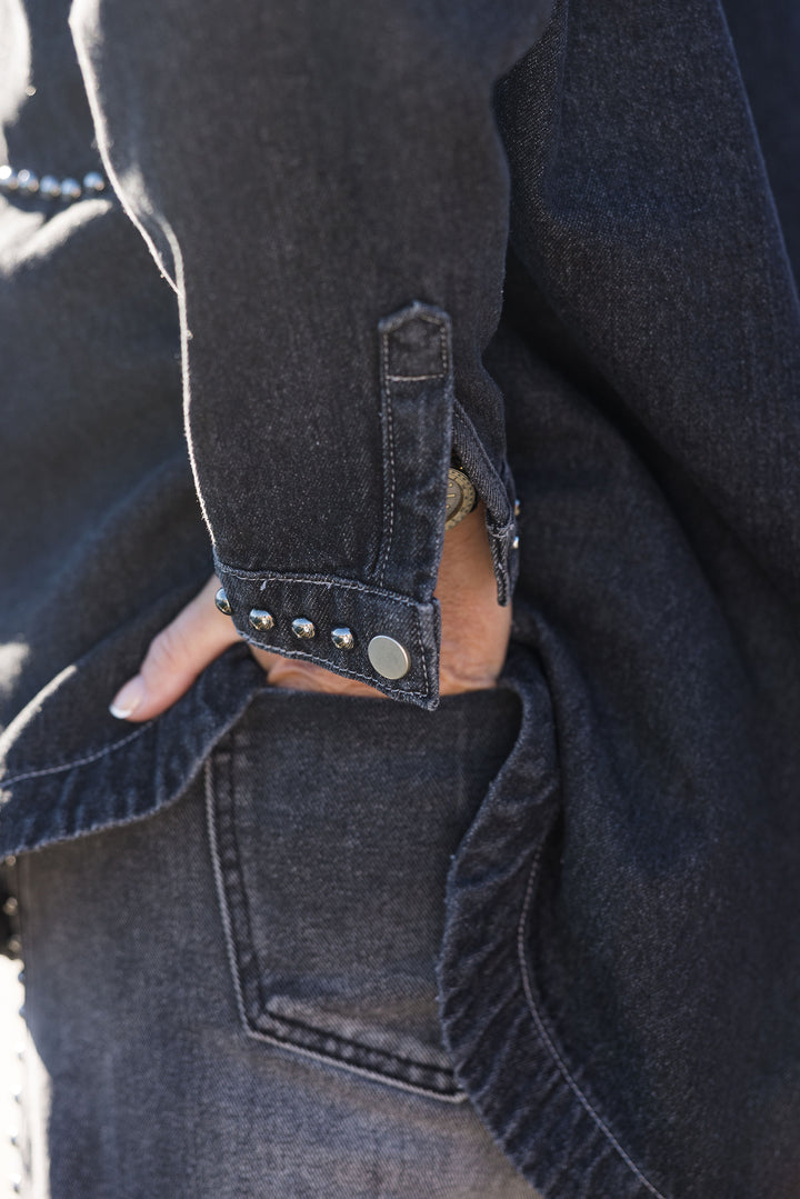 miss goodlife Denim Grey Studs