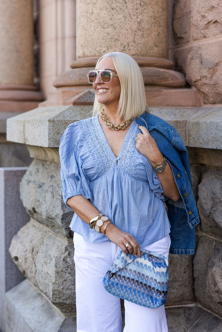 Rose and Rose Jasmine Blouse Banker Blue