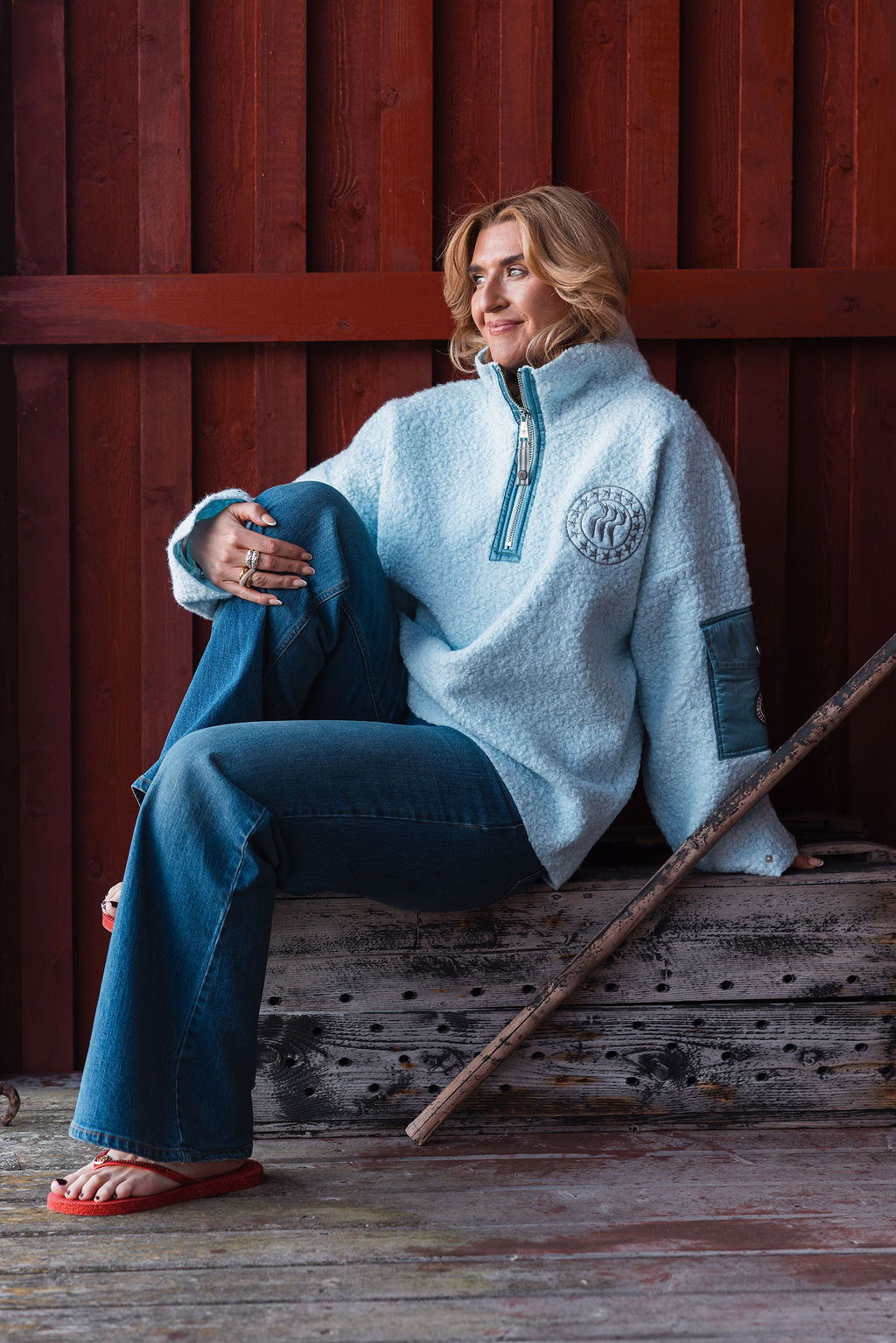 CAYA NINI HALF ZIP Light Blue