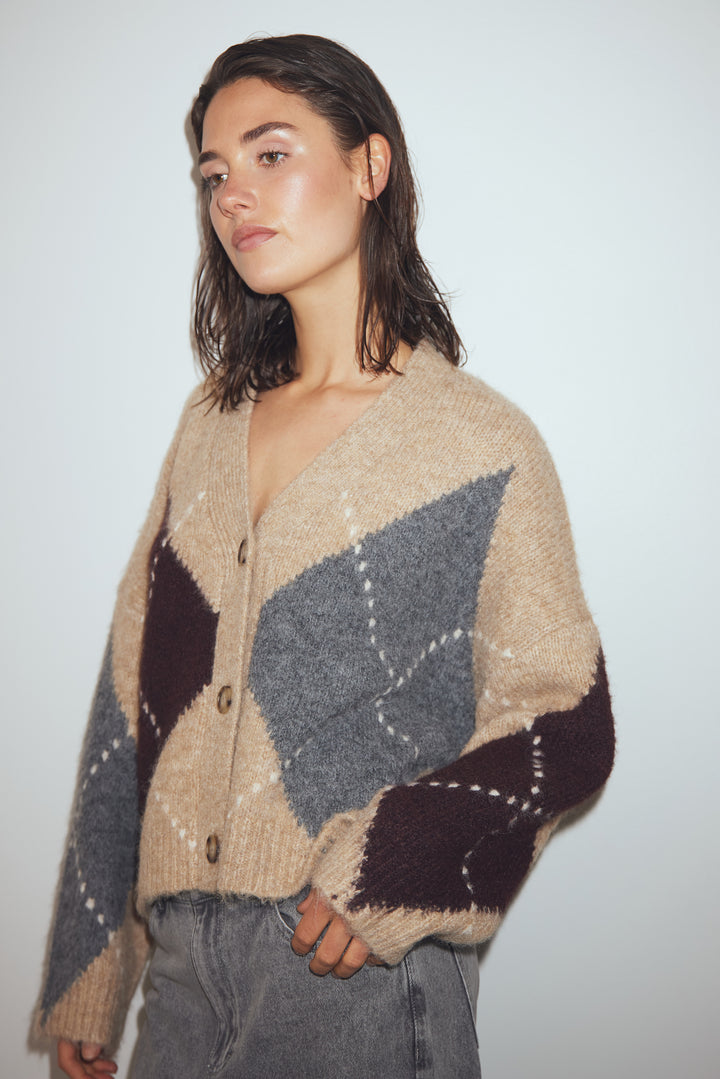 Noella Laiana Knit Cardigan Sand Melange