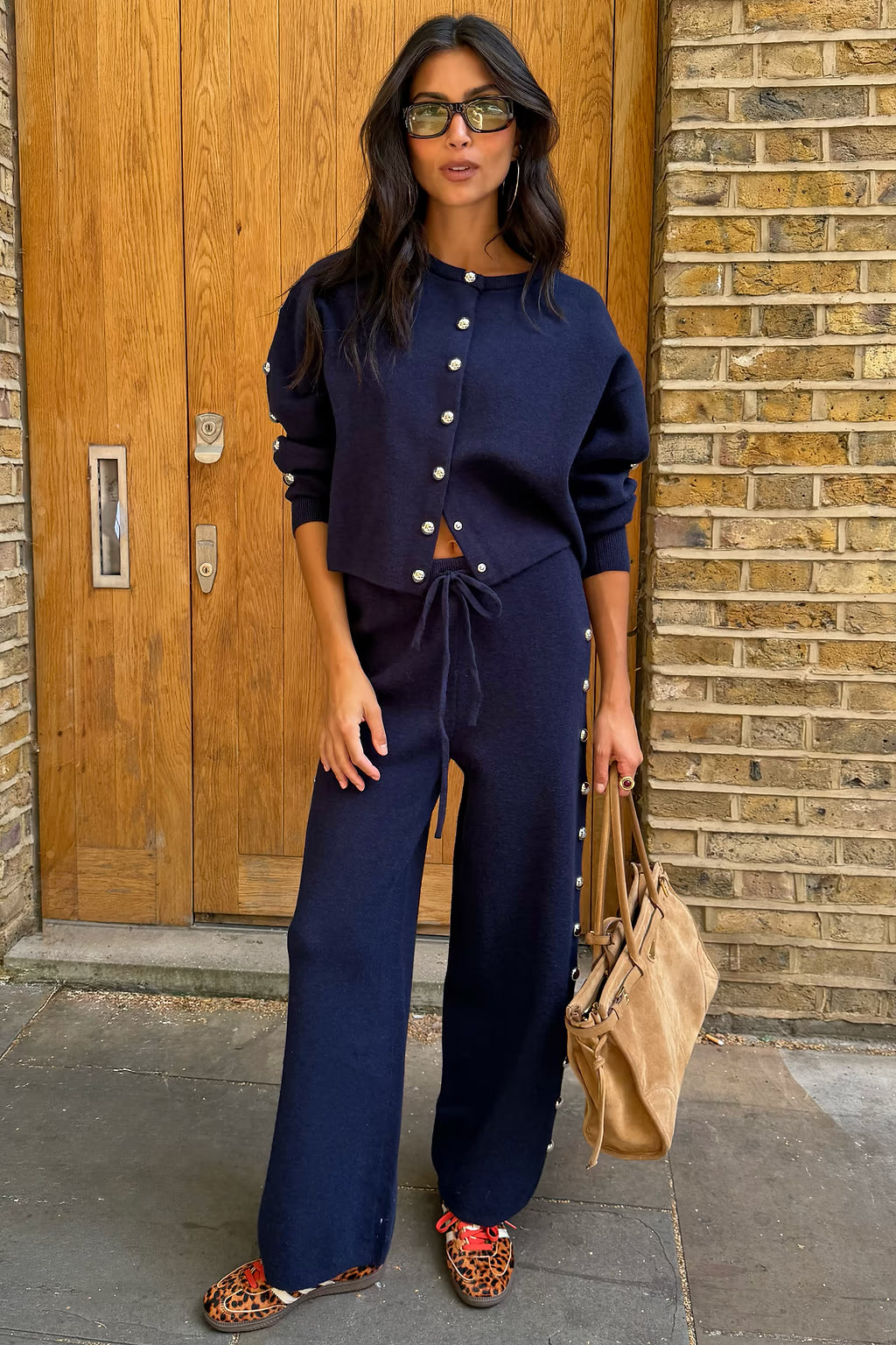 Navy Studded Cardigan