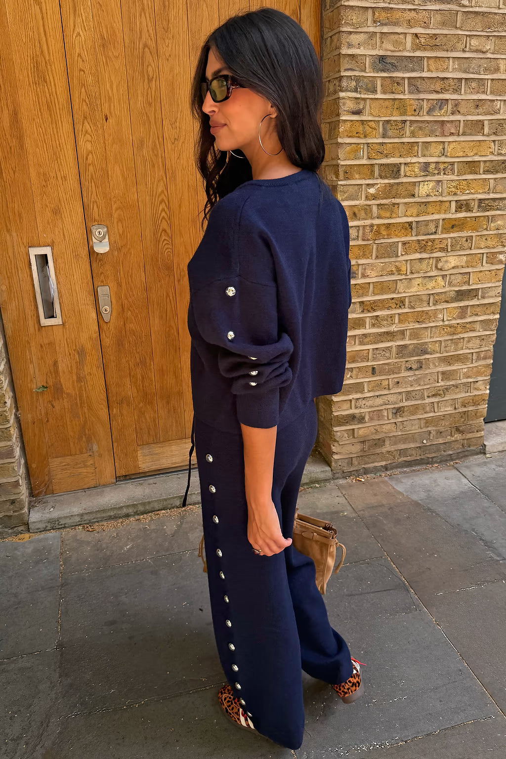 Navy Studded Cardigan