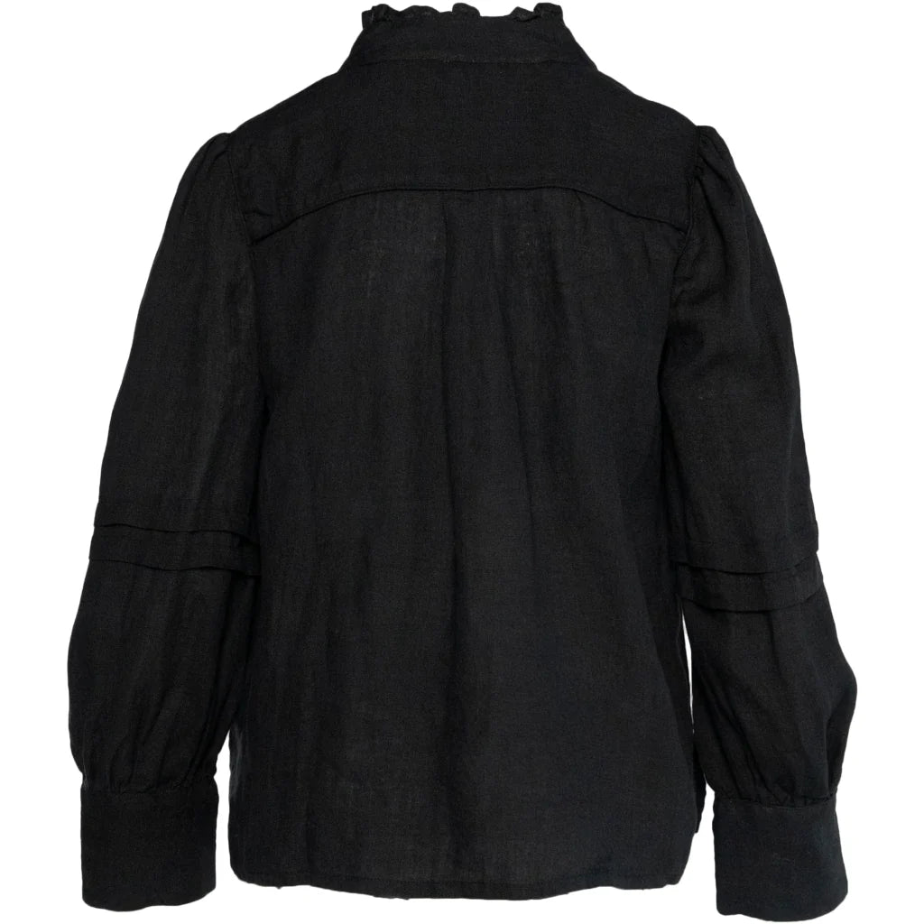 HÉST SARI Linen BLOUSE BLACK
