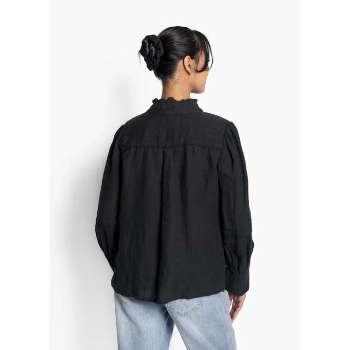 HÉST SARI Linen BLOUSE BLACK