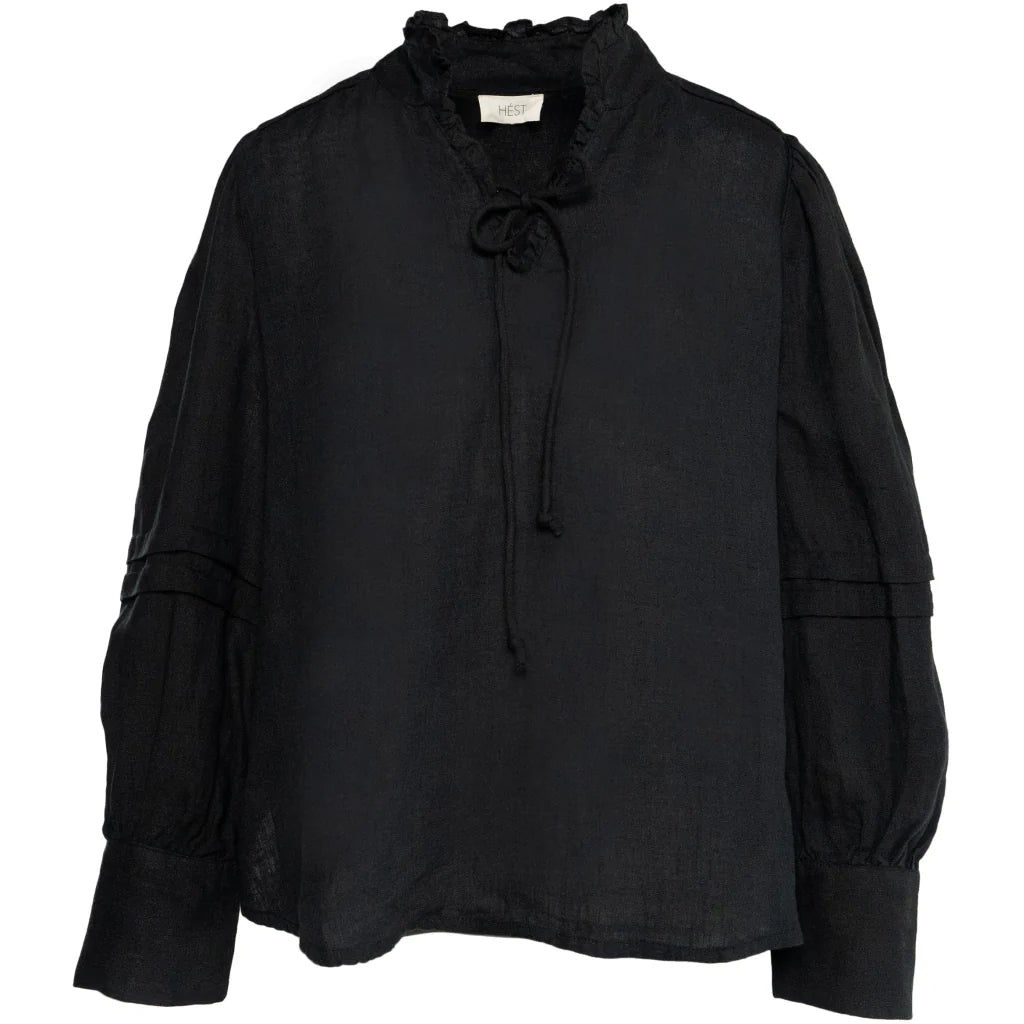 HÉST SARI Linen BLOUSE BLACK