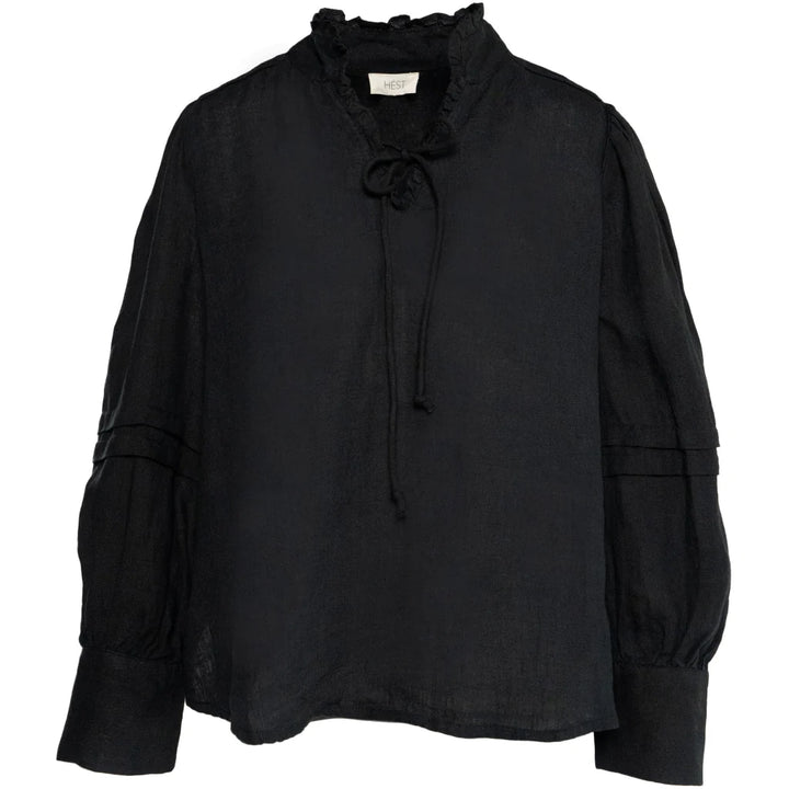 HÉST SARI Linen BLOUSE BLACK