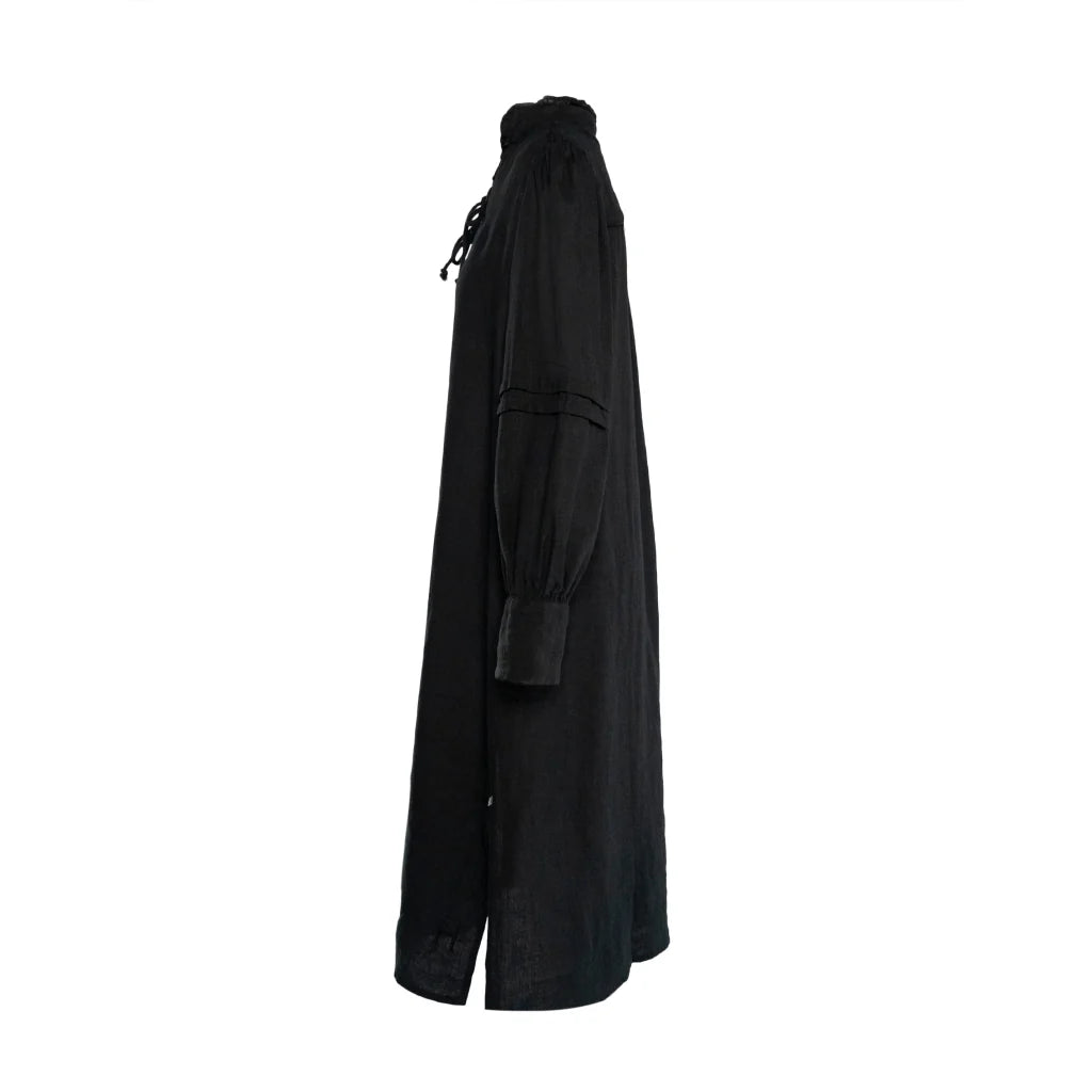 HÉST SARI Linen Dress BLACK