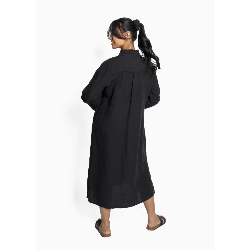 HÉST SARI Linen Dress BLACK