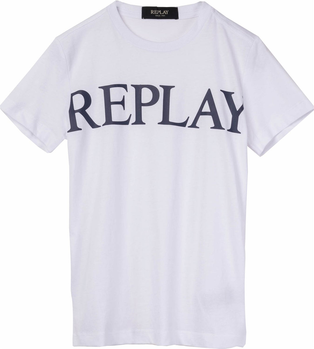 REPLAY & SONS T-SHIRT WITH MAXI-LETTERING WHite