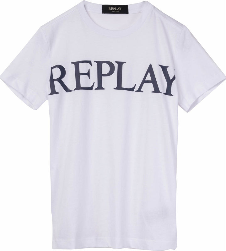 REPLAY & SONS T-SHIRT WITH MAXI-LETTERING WHite