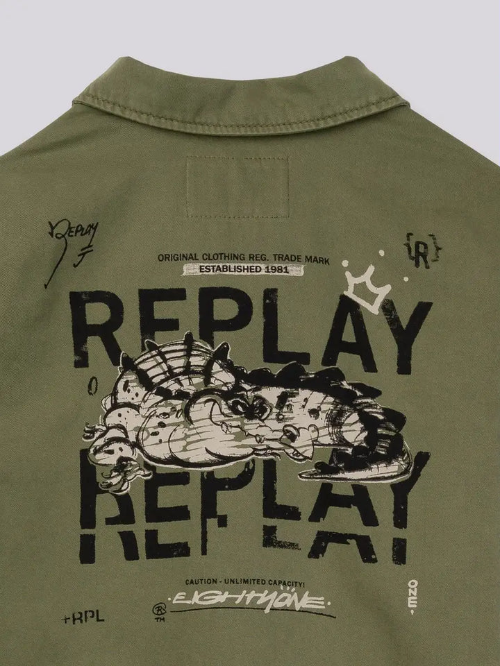 REPLAY & SONS CROCODILE-PRINT JACKET