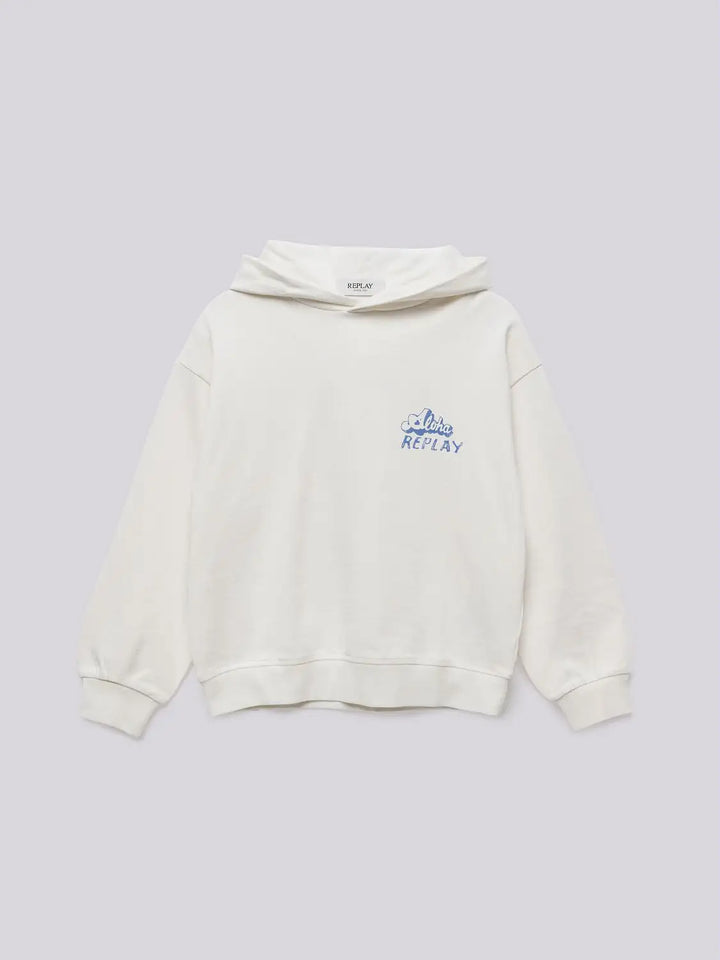 REPLAY & SONS HOODY WITH CONTRASTING PRINT